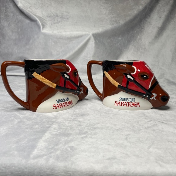 Saratoga Seabiscuit Horse Collector Mugs, Set of 2 - Picture 4 of 5